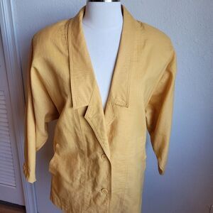 Toffs Vintage Yellow Linen Blazer